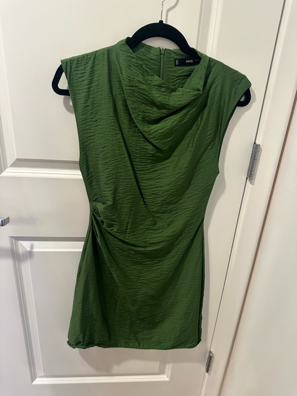 Olive Green Draped Neck dress